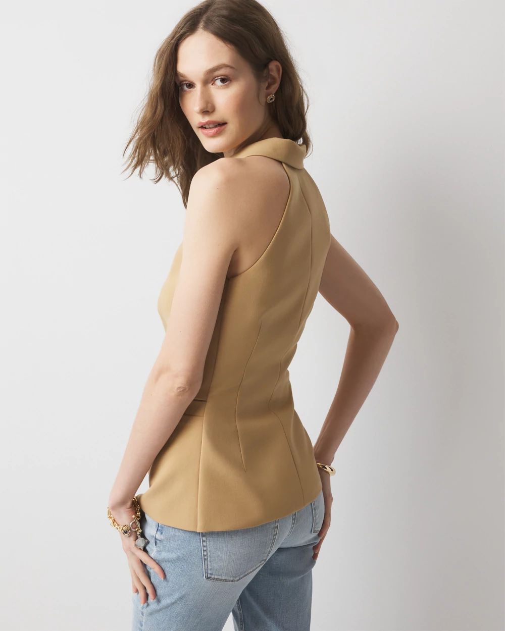 Collared Halter Vest | White House Black Market